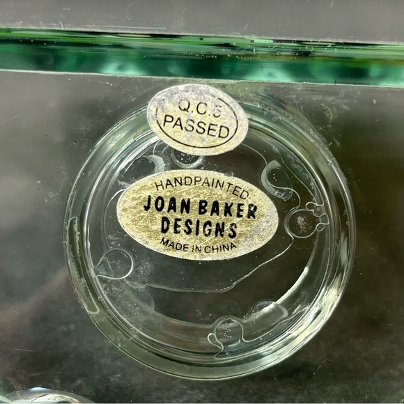 Butterflies - hand painted art glass - tea light holder-Joan Baker - Picture 9 of 9